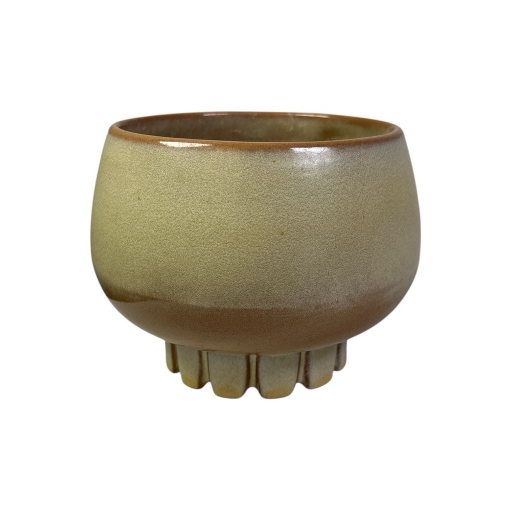 Vtg FRANKOMA Prairie 235 Footed Pedestal Planter Vase Vessel Desert Gold MCM